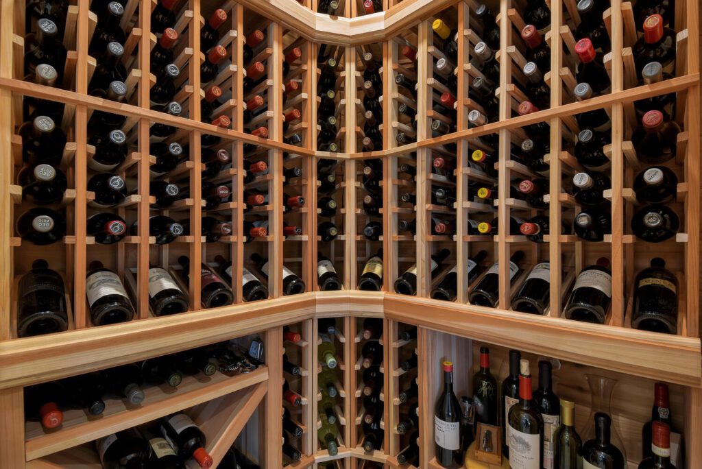 custom crafted wine cellar storage for luxury kitchen