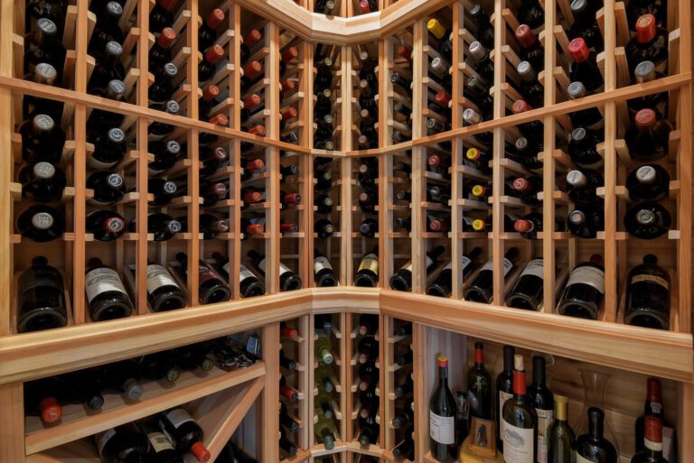 custom crafted wine cellar storage for luxury kitchen