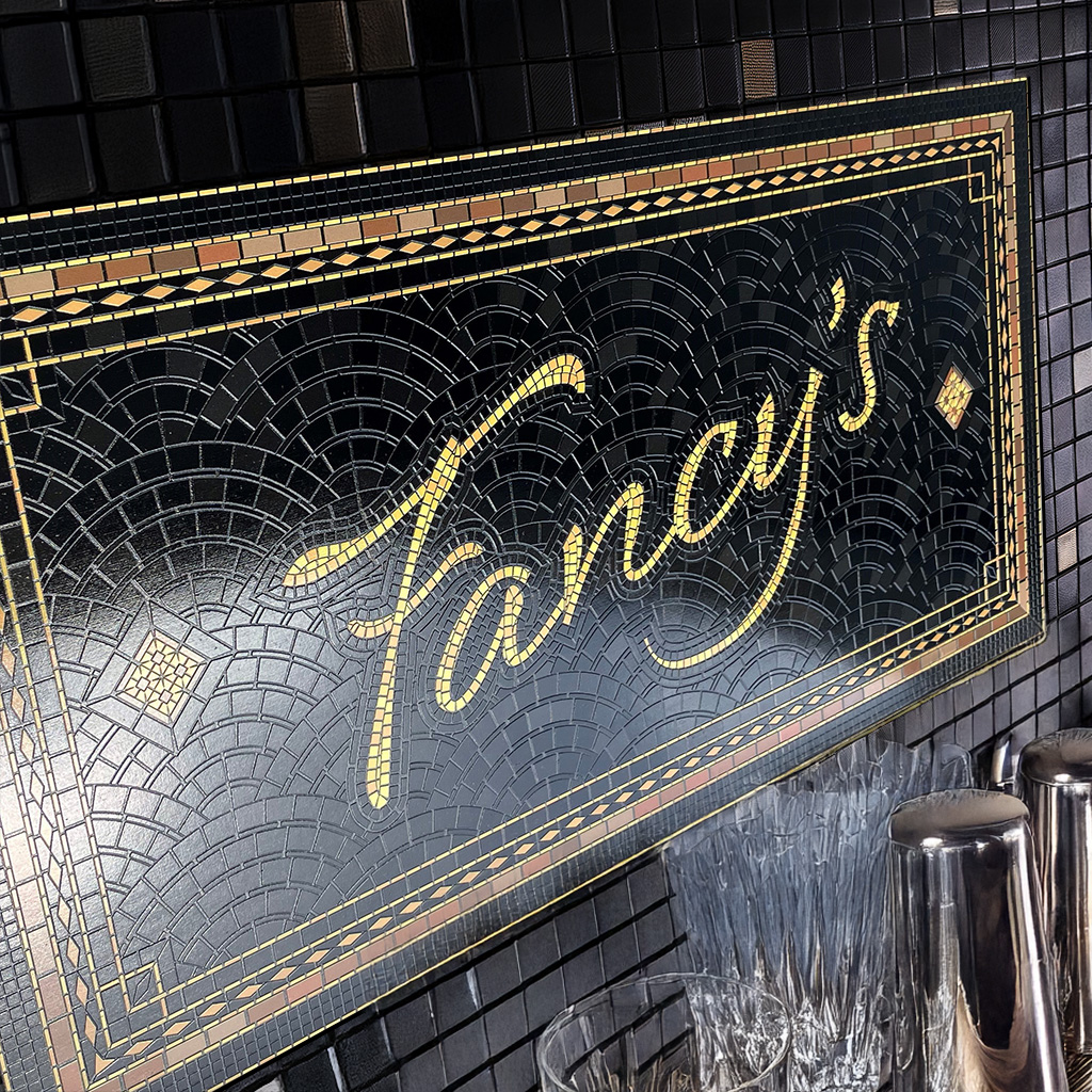 Printed Mosaic Tile with business name