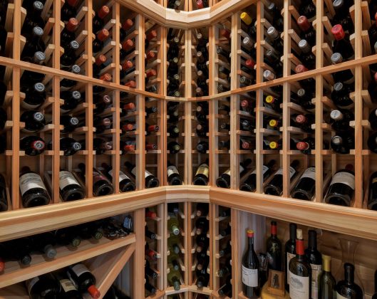 custom crafted wine cellar storage for luxury kitchen